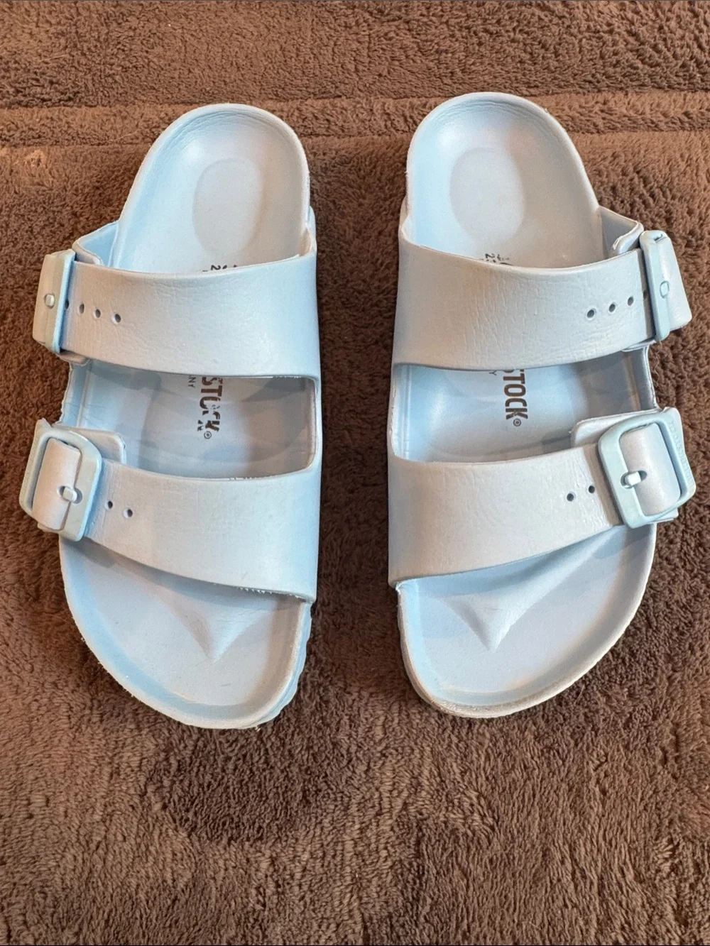Birkenstock size 36 Two-Strap EVA Sandals in Light Blue